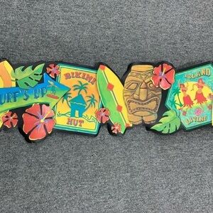 Chesapeake Bay Tropical Tiki Surf Plaque - Yellow, Green, Red